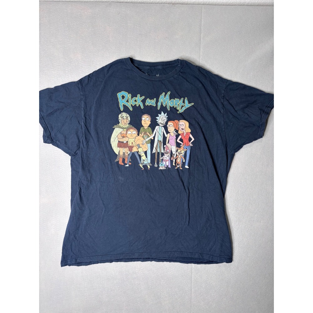 Rick and Morty T Shirt Navy Blue Ripple Junction Adult Swim Graphic Tee Mens 2X